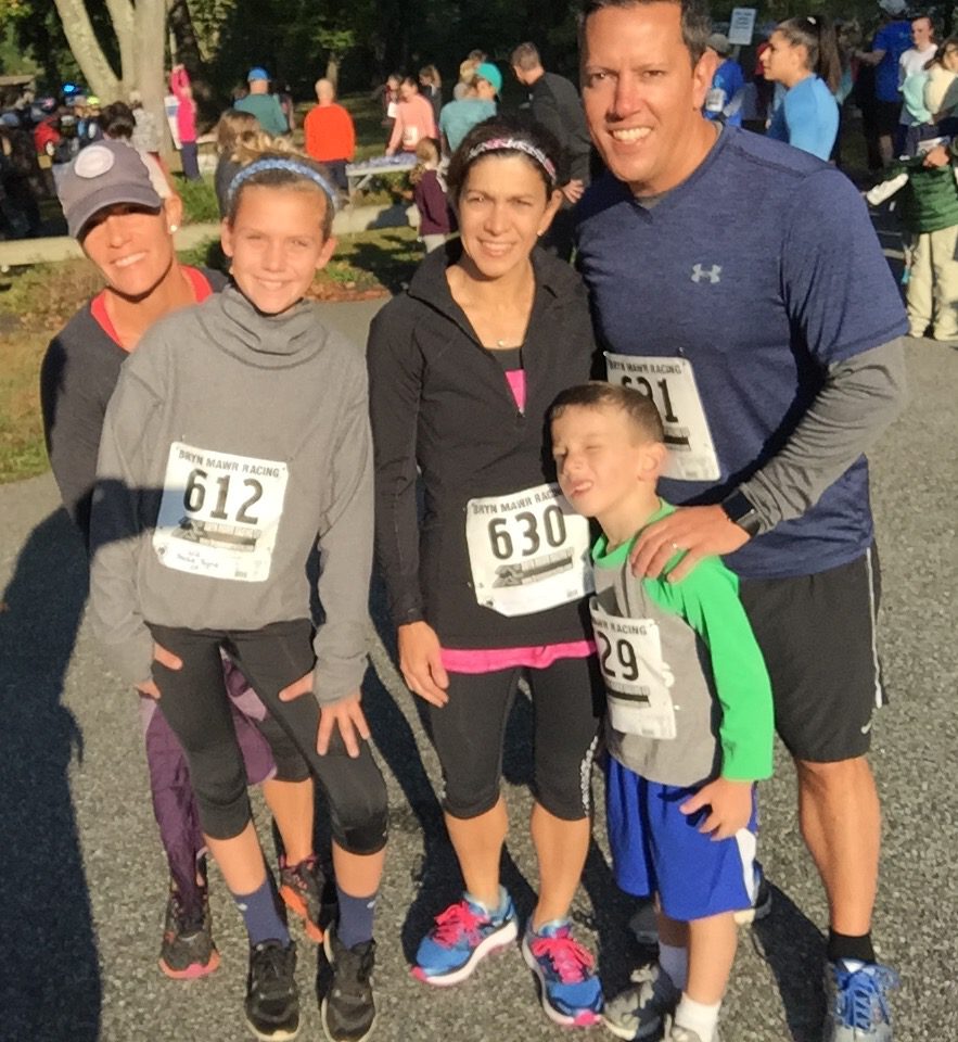 Megan, Frankie, Christine, Jim & Mason at the Storm Water 5K - Ardmore